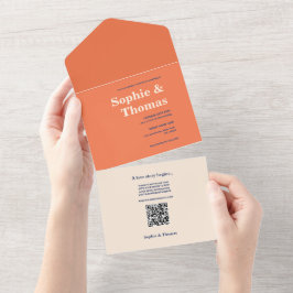 Modern Trouwkaart met Krachtige Typografie  All In One Uitnodiging