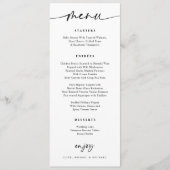 Modern Trouwmenu Leuk Cursief Handschrift Menu (Voorkant)
