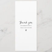 Modern Trouwmenu Leuk Cursief Handschrift Menu (Achterkant)