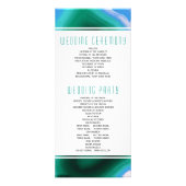 modern trouwprogramma voor groene en blauwe getijd reclamekaart (Achterkant)