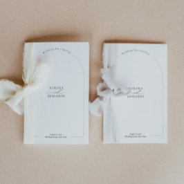 Modern trouwprogrammaboekje met tijdlijnpictogramm