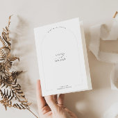 Modern trouwprogrammaboekje met tijdlijnpictogramm