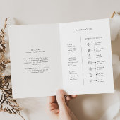 Modern trouwprogrammaboekje met tijdlijnpictogramm