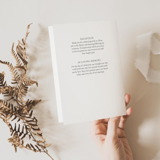 Modern trouwprogrammaboekje met tijdlijnpictogramm