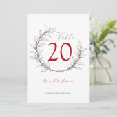 Modern Trouwtafel Nummer & Menu (grijs) Kaart (Staand voorkant)