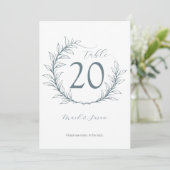 Modern Trouwtafel Nummer & Menu Kaart (Staand voorkant)