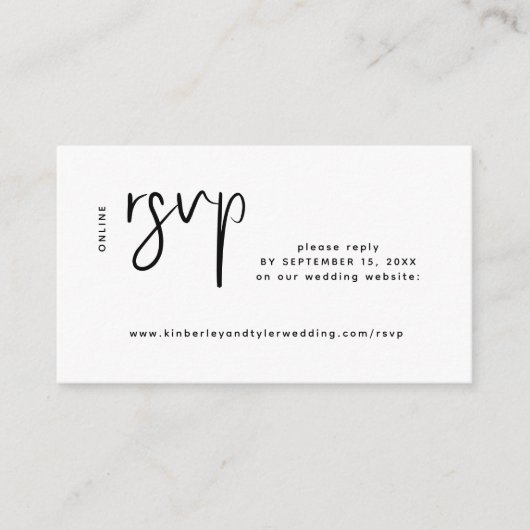 Modern trouwwebsite online rsvp informatiekaartje (Voorkant)