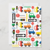 Modern Trucks Boy Baby shower Invitation Kaart (Achterkant)