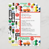 Modern Trucks Boy Baby shower Invitation Kaart (Voorkant / Achterkant)