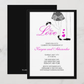 Modern True Love Couple Verloving Invitations Kaart (Voorkant / Achterkant)
