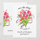 Modern Tulip Bouquet Announcement Aankondiging (Voorkant / Achterkant)