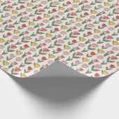 Modern Tulip Floral Pattern Soft Botanical Spring Cadeaupapier (Hoek)