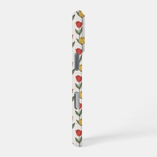 Modern Tulip Floral Pattern Soft Botanical Spring iPhone Hoesje (Rechterkant)