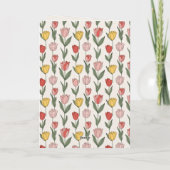 Modern Tulip Floral Pattern Soft Botanical Spring Kaart (Achterkant)