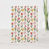 Modern Tulip Floral Pattern Soft Botanical Spring Kaart (Voorkant)
