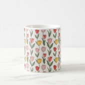 Modern Tulip Floral Pattern Soft Botanical Spring Koffiemok (Center)