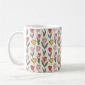 Modern Tulip Floral Pattern Soft Botanical Spring Koffiemok (Links)