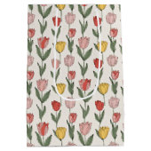 Modern Tulip Floral Pattern Soft Botanical Spring Medium Cadeauzakje (Achterkant)