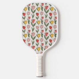 Modern Tulip Floral Pattern Soft Botanical Spring Pickleball Paddle