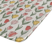 Modern Tulip Floral Pattern Soft Botanical Spring Snijplank (Hoek)