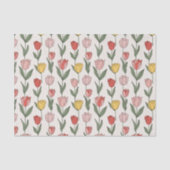 Modern Tulip Floral Pattern Soft Botanical Spring Tissuepapier (Voorkant)