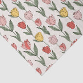 Modern Tulip Floral Pattern Soft Botanical Spring Tissuepapier (Detail)