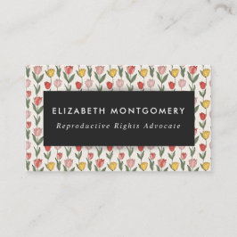 Modern Tulip Floral Pattern Soft Botanical Spring Visitekaartje