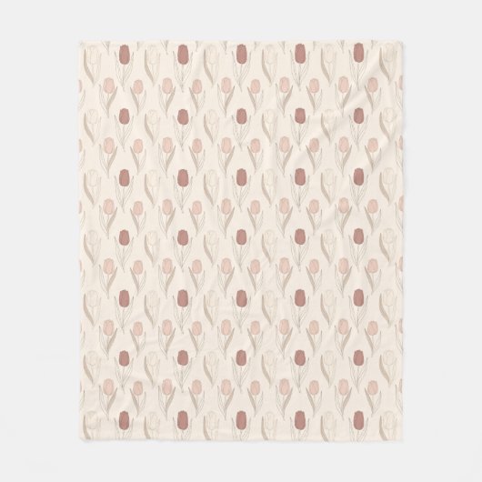 Modern Tulp Bloempatroon Fleece Deken (Voorkant)