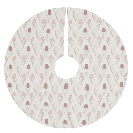 Modern Tulp Bloempatroon Kerstboom Rok (Voorkant)