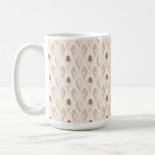 Modern Tulp Bloempatroon Koffiemok (Links)