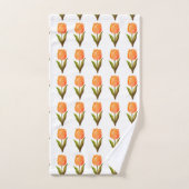 Modern tulp bloempatroon op wit bad handdoek (Handdoek)