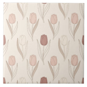 Modern Tulp Bloempatroon Tegeltje