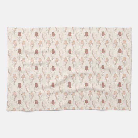 Modern Tulp Bloempatroon Theedoek (Horizontaal)