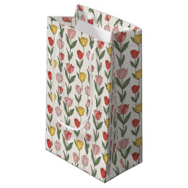 Modern Tulp Bloempatroon Zachte Botanische Lente Klein Cadeauzakje