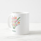 Modern Tulpen Monogram  Koffiemok (Voorkant links)