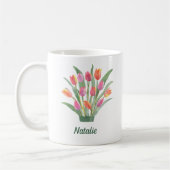 Modern Tulpen Monogram  Koffiemok (Links)