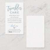 Modern Tumbler Care Instructions Visitekaartje (Voorkant / Achterkant)