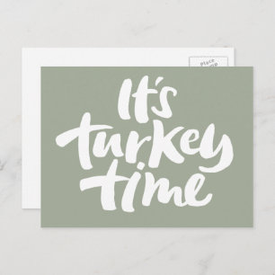 Modern Turkey Time Thanksgiving Invitation Uitnodiging Briefkaart