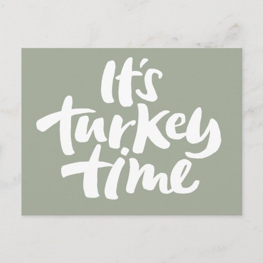 Modern Turkey Time Thanksgiving Invitation Uitnodiging Briefkaart (Voorkant)