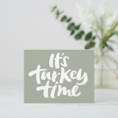 Modern Turkey Time Thanksgiving Invitation Uitnodiging Briefkaart (Staand voorkant)