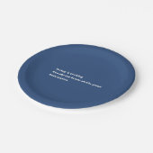 Modern Turkije Gedicht Minimal Blue Thanksgiving Papieren Bordje (Gekanteld)