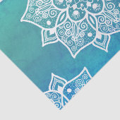 Modern turkooise blue ombre waterverf mandala tissuepapier (Detail)