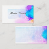 modern turkooizen en paars abstract kunstontwerp visitekaartje (Voorkant / Achterkant)