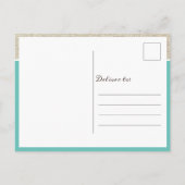 Modern Turquoise 3 Photo Collage Kerstmis Briefkaart (Achterkant)