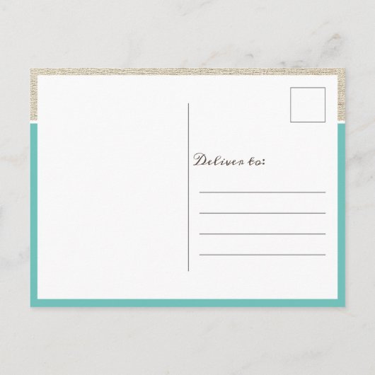 Modern Turquoise 3 Photo Collage Kerstmis Briefkaart (Achterkant)