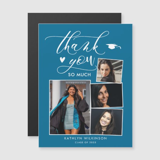 Modern Turquoise 4 Foto Afstuderen Hartelijk dank (Voorkant / Achterkant)