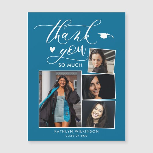 Modern Turquoise 4 Foto Afstuderen Hartelijk dank (Voorkant)