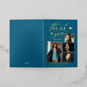 Modern Turquoise 4 Foto Chic Afstuderen Dank u Folie Wenskaart (Buiten Laag)