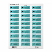 Modern Turquoise Afstuderen Return Address Etiket (Full Sheet)