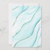 Modern Turquoise Agate Wedding Inv Kaart (Achterkant)